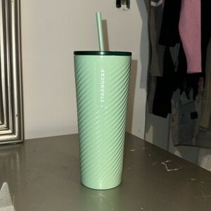 Mint green stainless steel Starbucks cup